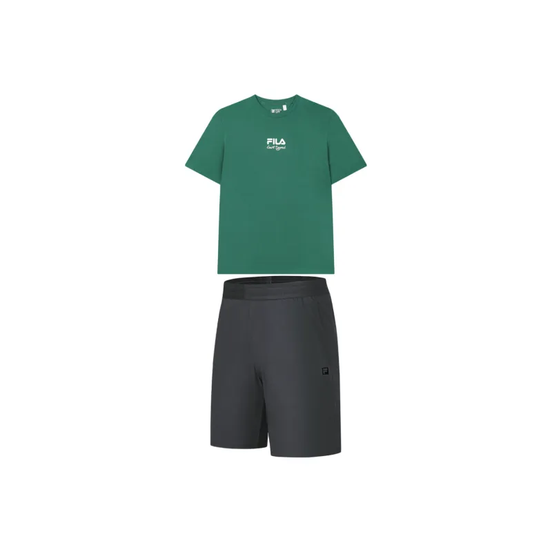 FILA Casual Sportswear Men Midsummer Green+Dark Ink Gray-0