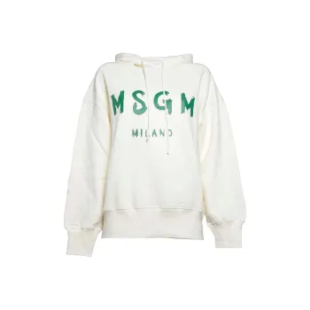 MSGM Logo Printed Drawstring Hoodie