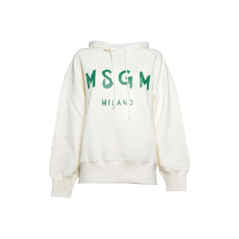 MSGM Logo Printed Drawstring Hoodie-0
