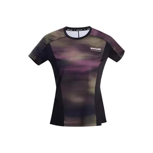 NORTHLAND PROFESSIONAL SS24 Short Sleeved T Shirts Women's Pure Black With Xiaxiang Print