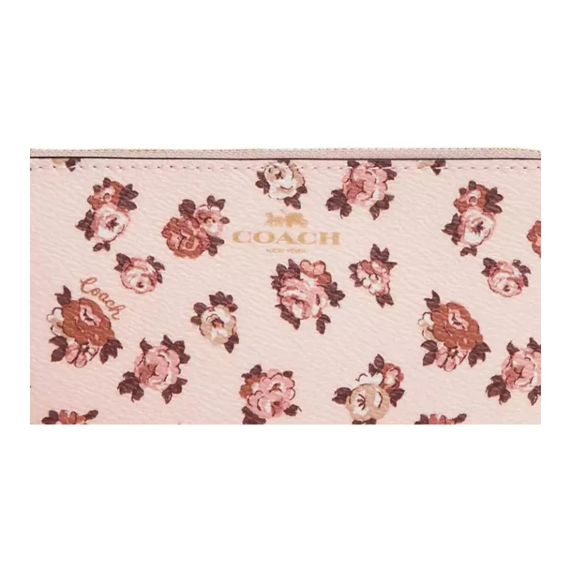 COACH Corner Zip Coated Canvas Clutch Mini Women's Blush Complexion-3