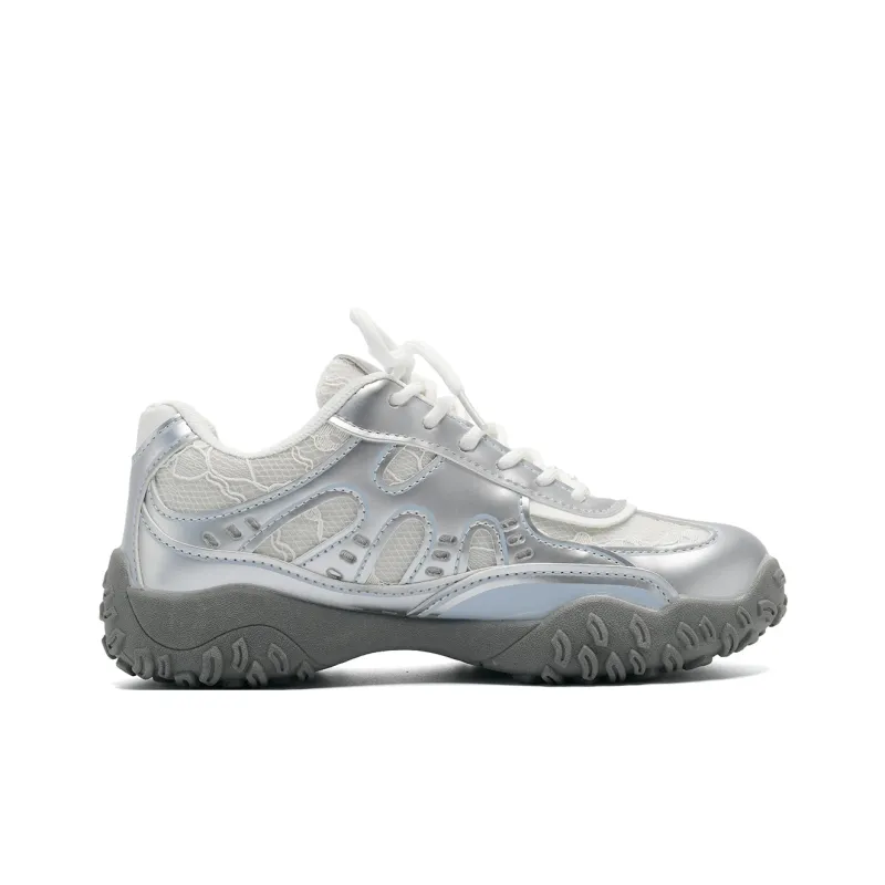 Circle Small Cushioning, Slip Resistant, Breathable, Supportive, Lightweight Low Top Chunky Sneakers Women's-6