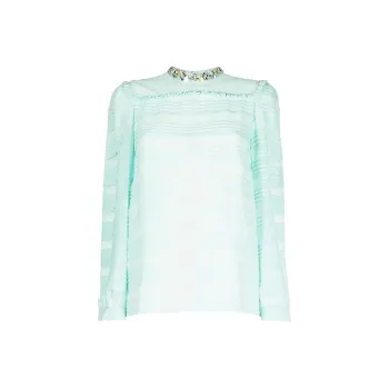 MIU MIU Ruffle detailed Silk Blouse
