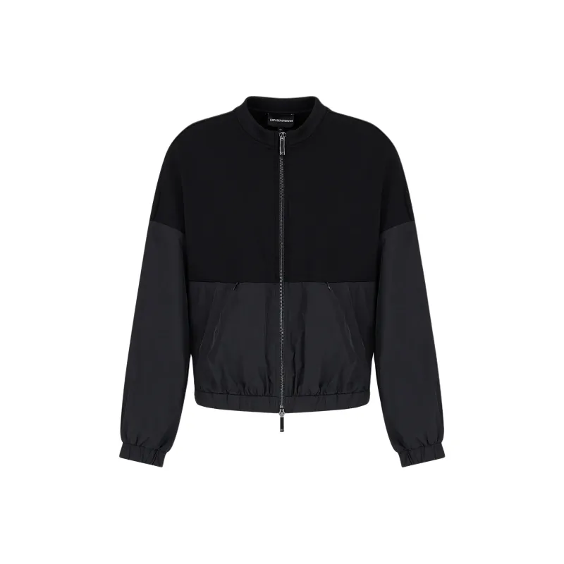 EMPORIO ARMANI Scuba jersey Panelled Bomber Jacket-4
