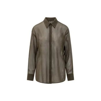 Ferragamo Monogrammed Semi Sheer Shirt