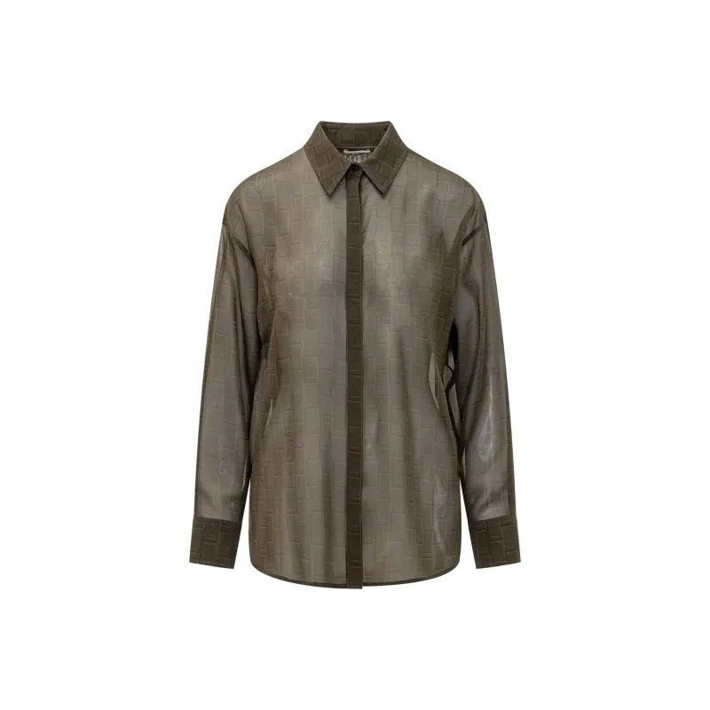 Ferragamo Monogrammed Semi Sheer Shirt-0