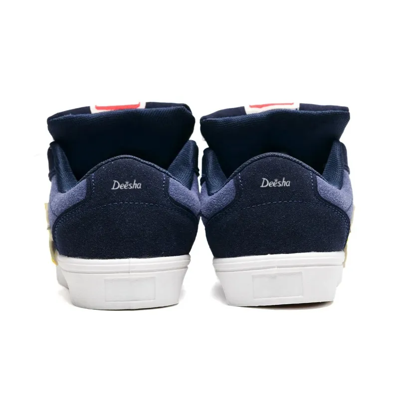 Deesha Cushioning, Wear Resistant Low Top Skateboard Shoes Women's Navy Blue-3