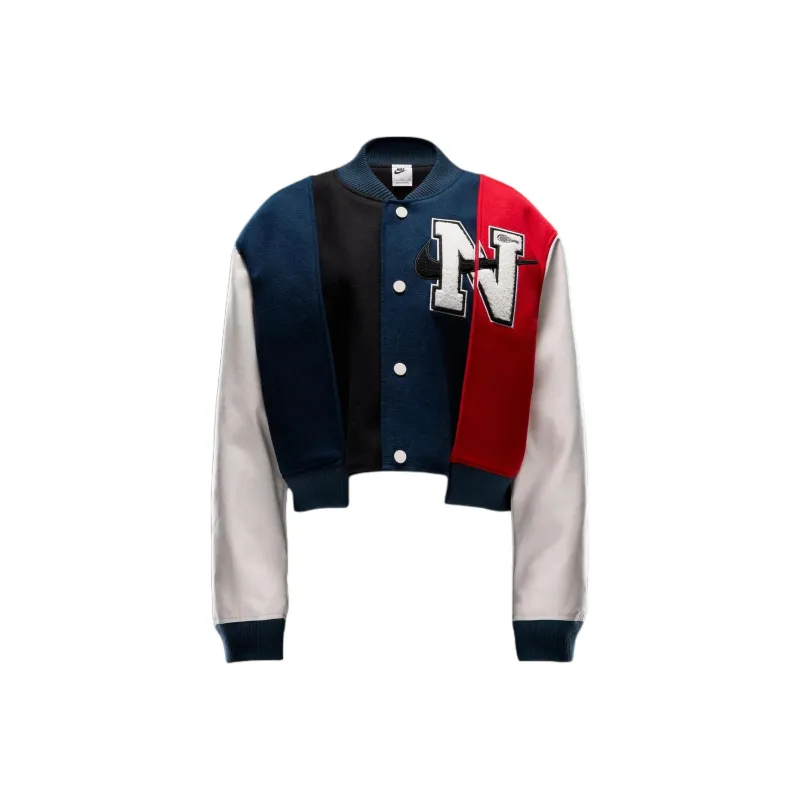 Nike X Yoon Women's Oversized Varsity Jacket Black/Armory Navy/Phantom/White-0