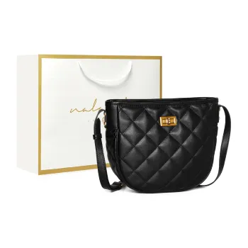 Narandu Cow Leather With Synthetic Leather Crossbody Bag Regular Women's Midnight Black/Ecru