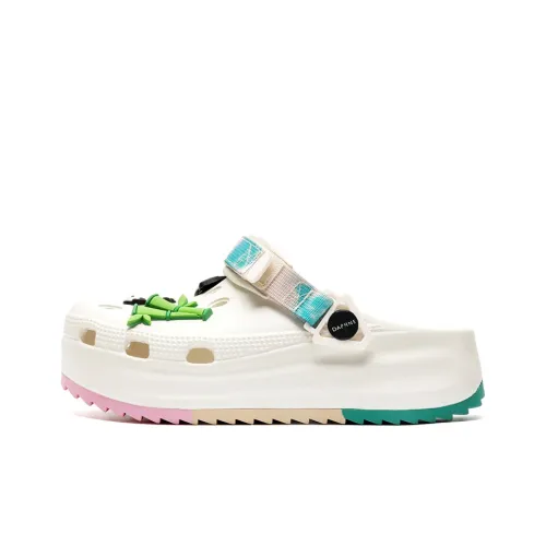 DAPHNE Clogs Women's White Multicolor Rainbow