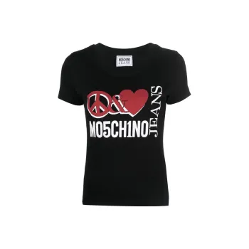 MOSCHINO Jeans Logo Printed Crewneck T Shirt