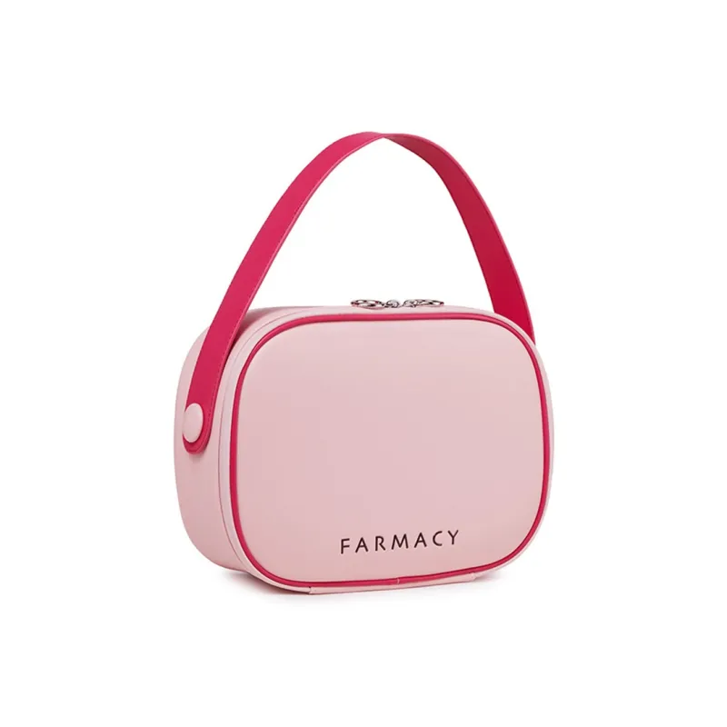 Farmacy PU Clutch Handbag Storage Bag Makeup Bag Regular Women's Yellow/Pink-8