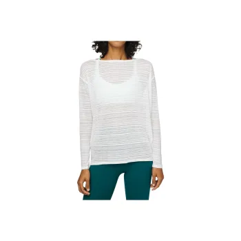 Lululemon Back In Action Drop Shoulder Sleeve T-Shirt Women's Bright Stripes White