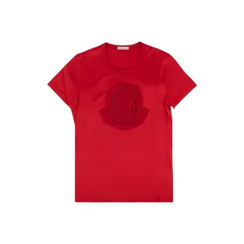 Moncler Embroided Logo Print T Shirt 'Red'