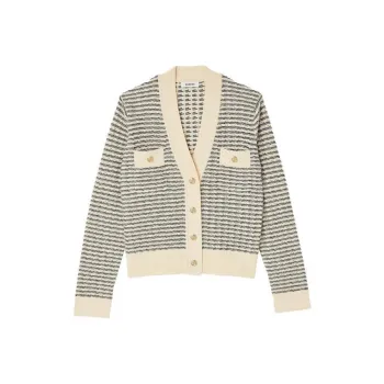 Sandro Striped V-neck Cardigan