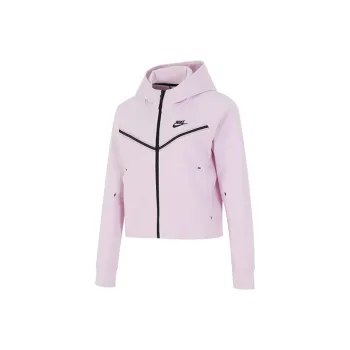Nike Sportswear Kids' Tech Fleece Full Zip Hoodie Pink Foam/Heather/Black