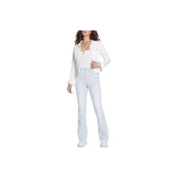 GUESS White Sexy Denim Truck Driver Jacket Jackets Coats Women's White