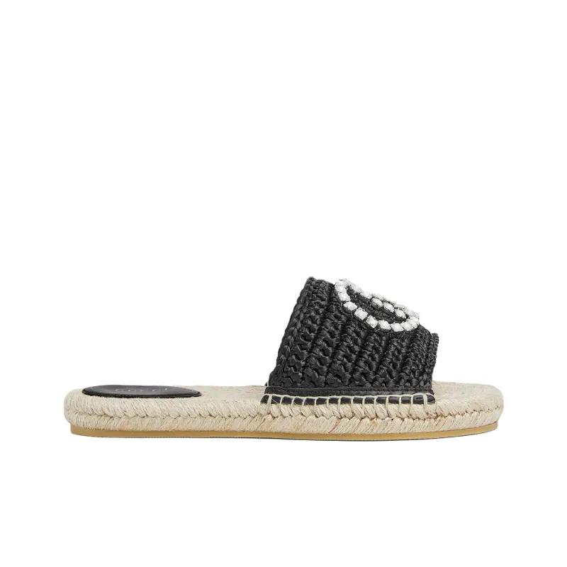 GUCCI Interlocking Slide Slippers Women's Black-1