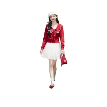 ZIHAN Knitwear Women's Ribbon Red