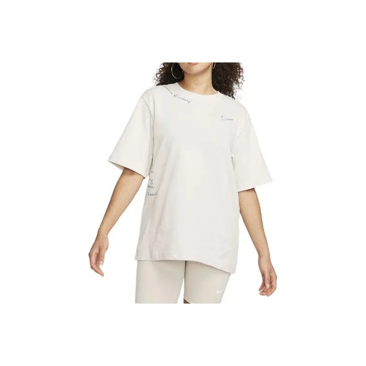 Nike Drop Shoulder Sleeve T-Shirt Women's Light Stone Brown-0