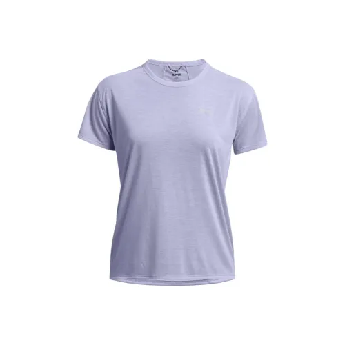 Under Armour Drop Shoulder Sleeve T Shirt Women's Light Blue Purple