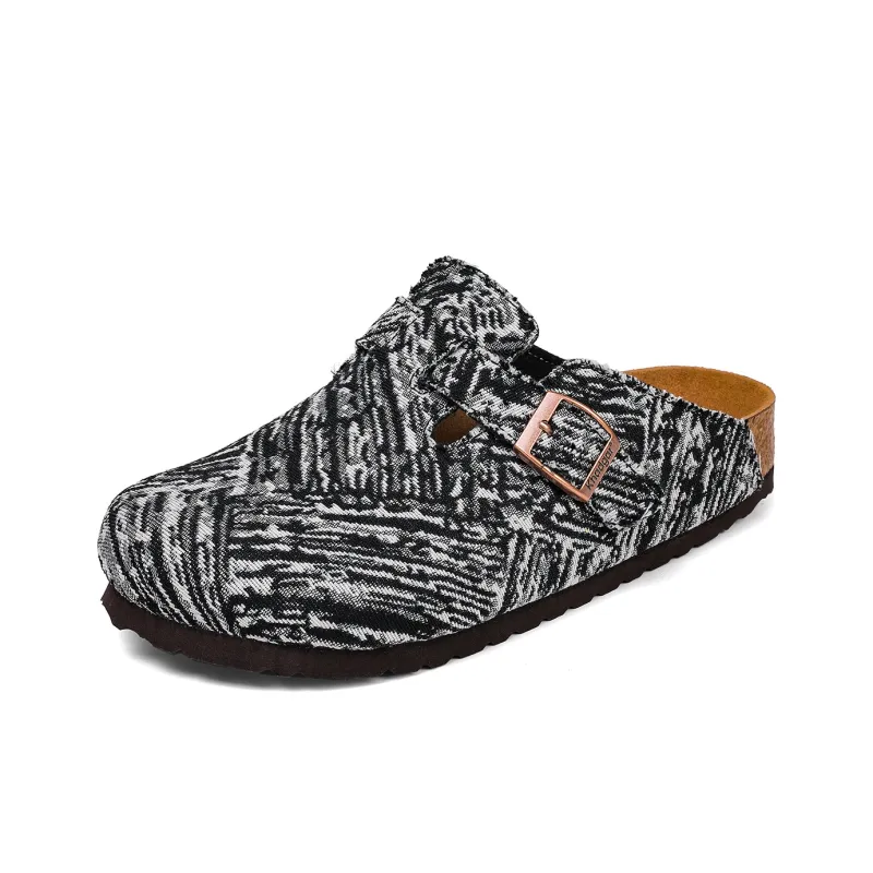 Khadgar Cork Sole Quiet Abrasion Resistant Slip Resistant Closed Toe Slippers Unisex-1