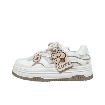 A&M Cushioning, Wear Resistant Low Top Skateboard Shoes Women's Khaki Bear Cub