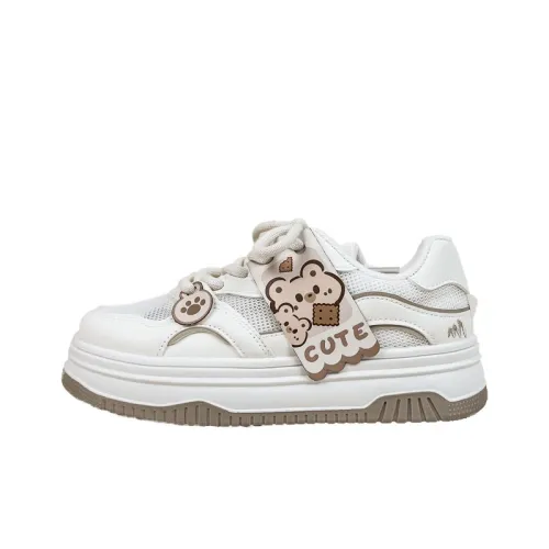 A&M Cushioning, Wear Resistant Low Top Skateboard Shoes Women's Khaki Bear Cub