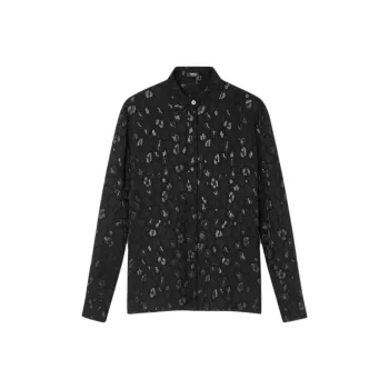 VERSACE Leopard jacquard Satin Shirt