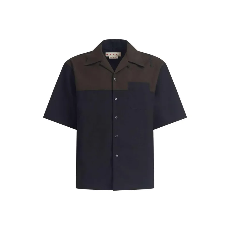 MARNI Tropical Wool Shirt 'Black'-0