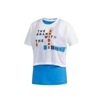 Adidas Neo T Shirts Women's Blue With White Lettering