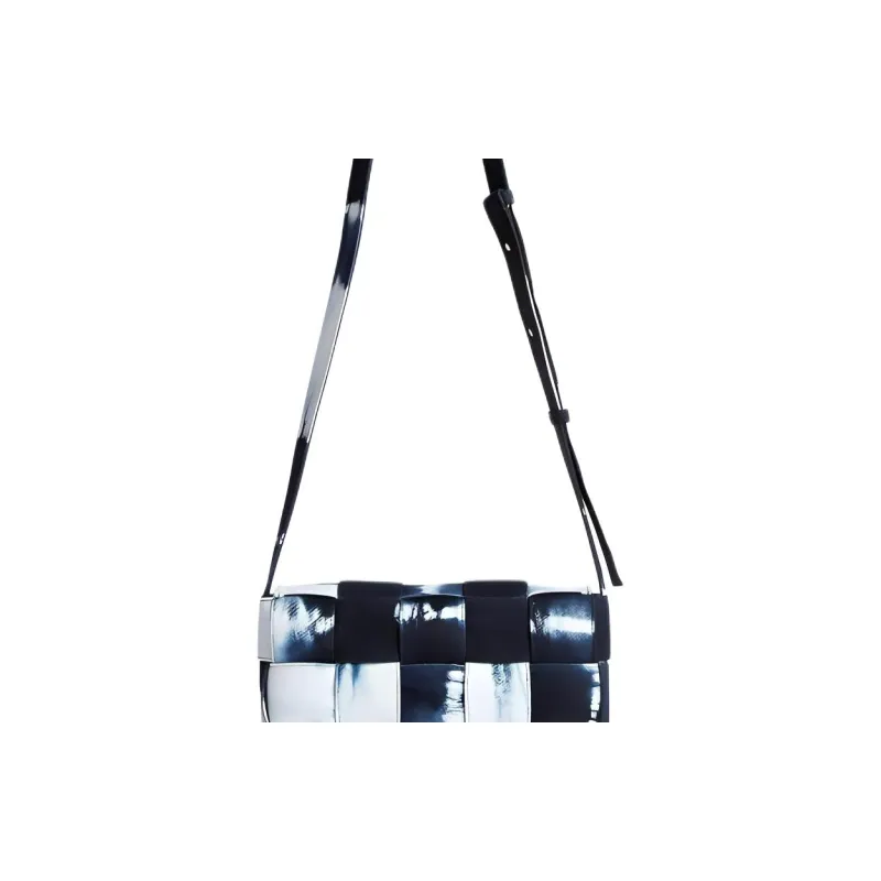 Bottega Veneta CASSETTE Denim Shoulder Bag, Crossbody Bag Medium Size Men's Marine Blue & White-5