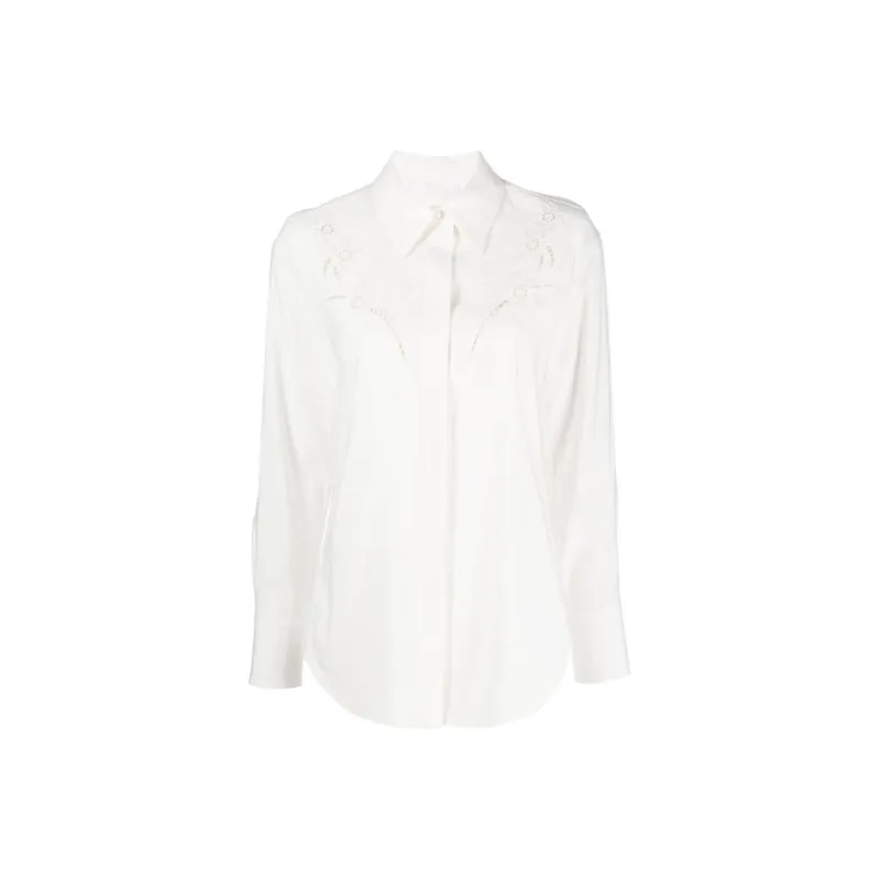 Chloé Lace Detailed Long Sleeved Shirt-0