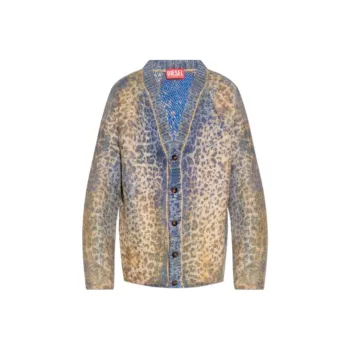 DIESEL Leopard Printed Knitted Cardigan