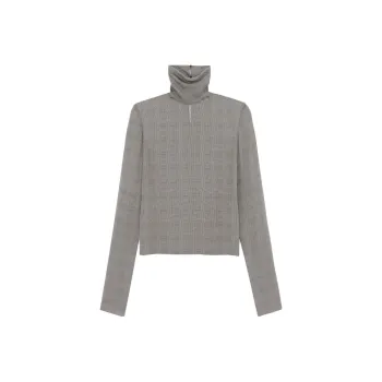 SAINT LAURENT Tartan Sheer Top