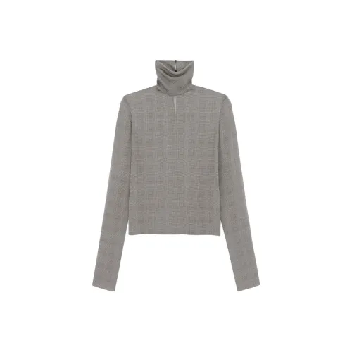 SAINT LAURENT Tartan Sheer Top