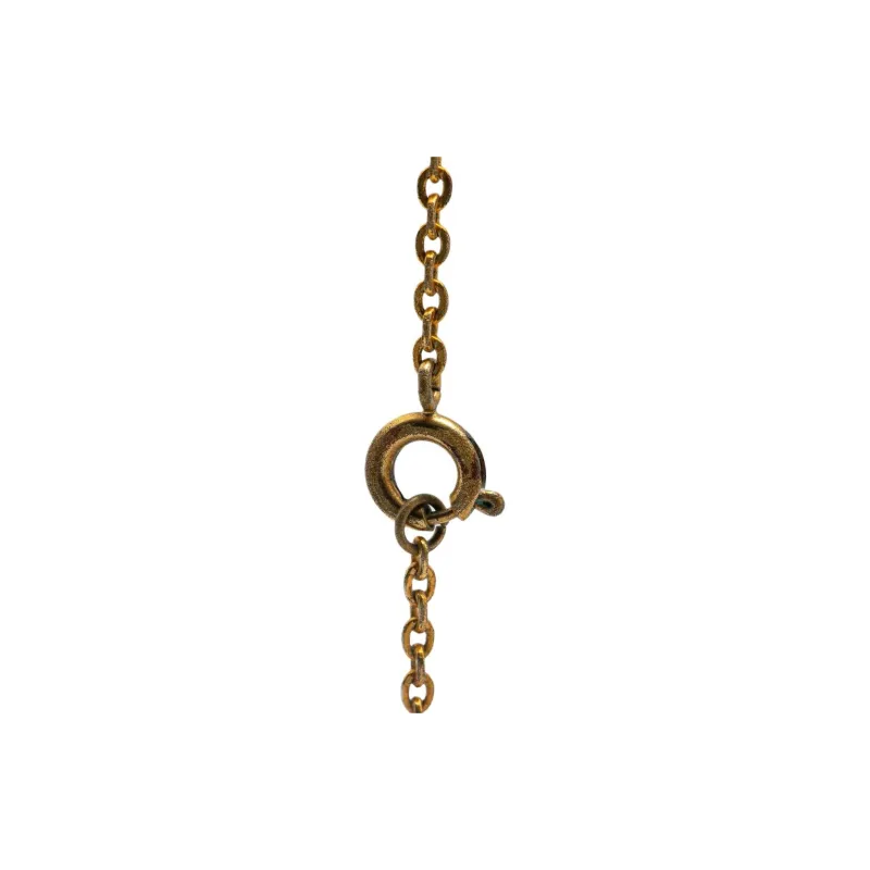 CHANEL 2001 Plated Rhinestones Clover Pendant Necklace Costume Necklace-3