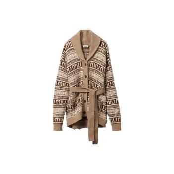 MIU MIU Button Up Belted Cardigan