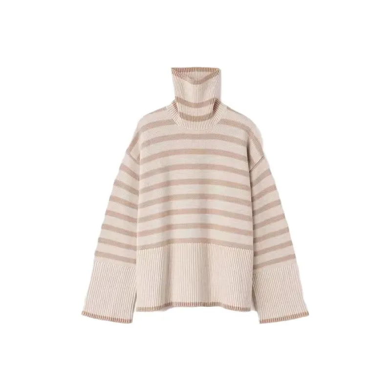 TOTEME Horizontal stripe Turtleneck Jumper-0