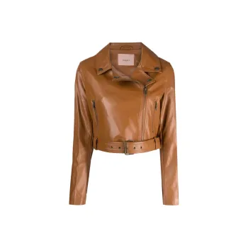 Twinset Zip up Faux leather Biker Jacket