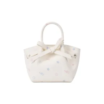 VANWALK Happy Band Musical Note Collection PU Handbag Women's Dreamy White, Sea Salt Blue Plaid