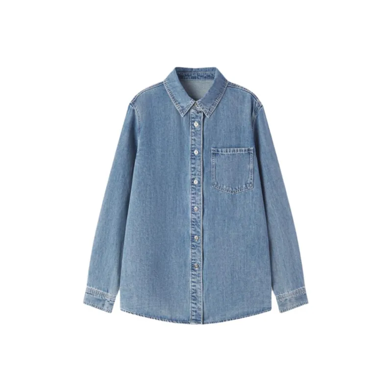 EICHITOO Shirt Women's Denim Blue-0