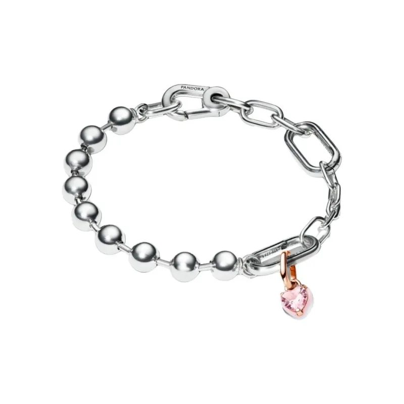 Pandora 925 Sterling Silver, Gold Plated, Copper Silver, Alloy, Glass Bracelets Unisex Silver-0