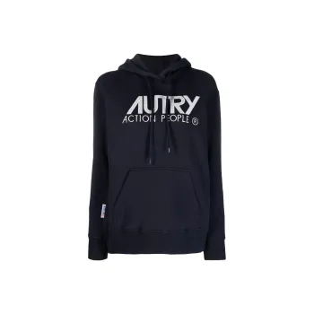 AUTRY Logo Embroidered Drawstring Hoodie