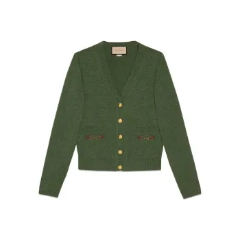 GUCCI Horsebit detail Cashmere Cardigan