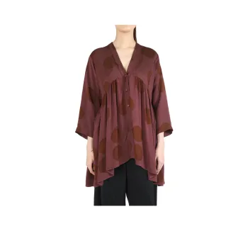 UMA WANG Polka Dot Detailed V-Neck Top