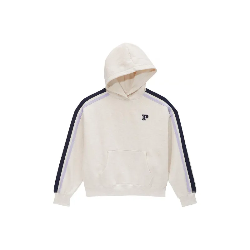 Victoria's Secret PINK Ivy Fleece Campus Hoodie / Natural Heather Sweatshirt Women's Beige-0