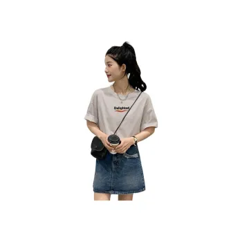 Tonlion T Shirt Women's Khaki Gray