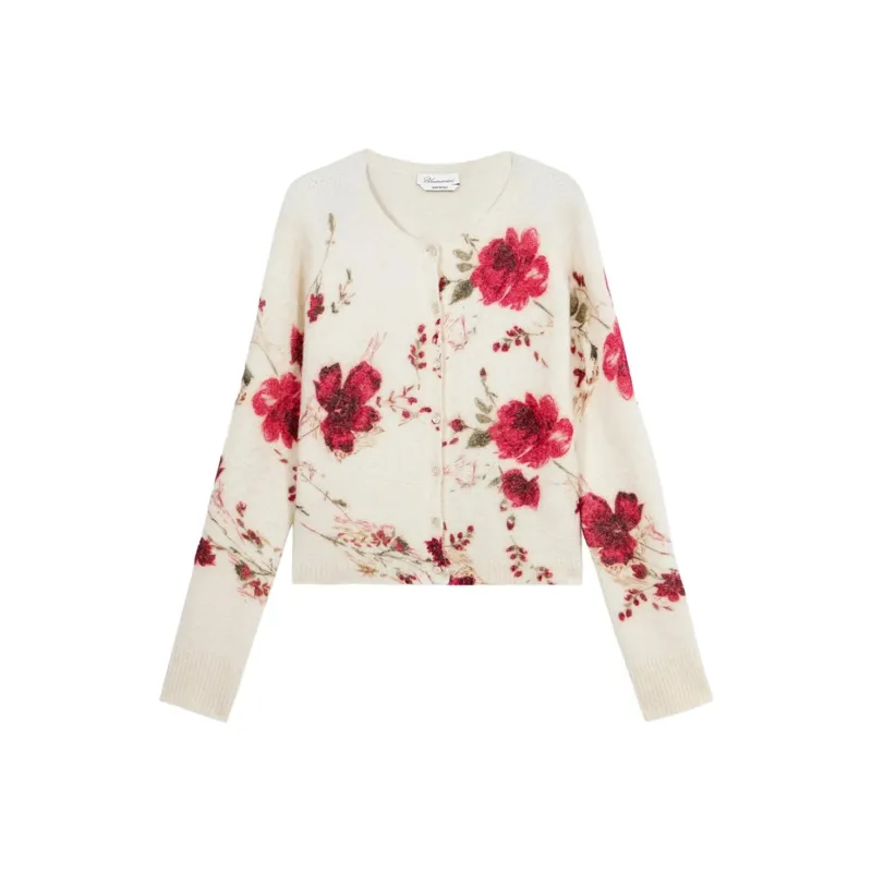 Blumarine Rose print Cardigan-0