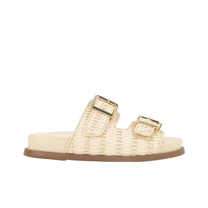 Schutz Slide Slippers Women's Beige-1